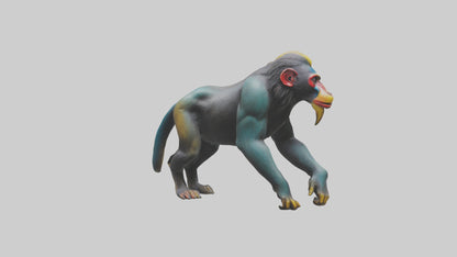 3D model Mandrill statue model VR / AR / low-poly