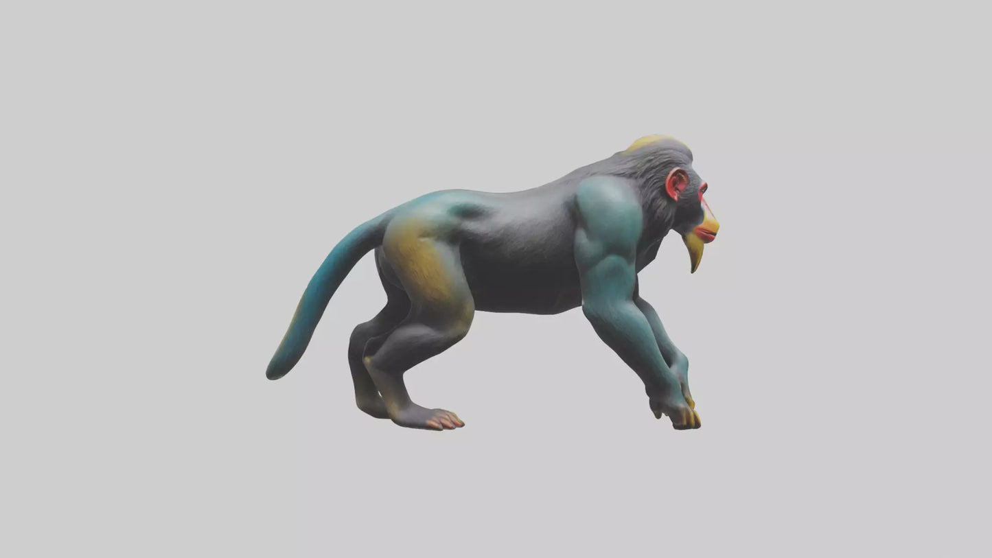 3D model Mandrill statue model VR / AR / low-poly
