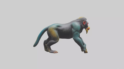 3D model Mandrill statue model VR / AR / low-poly