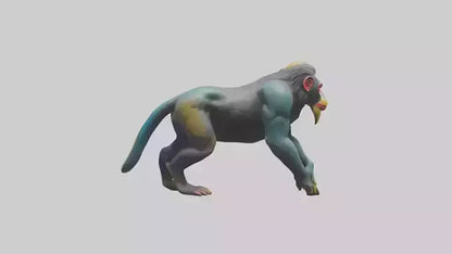 3D model Mandrill statue model VR / AR / low-poly