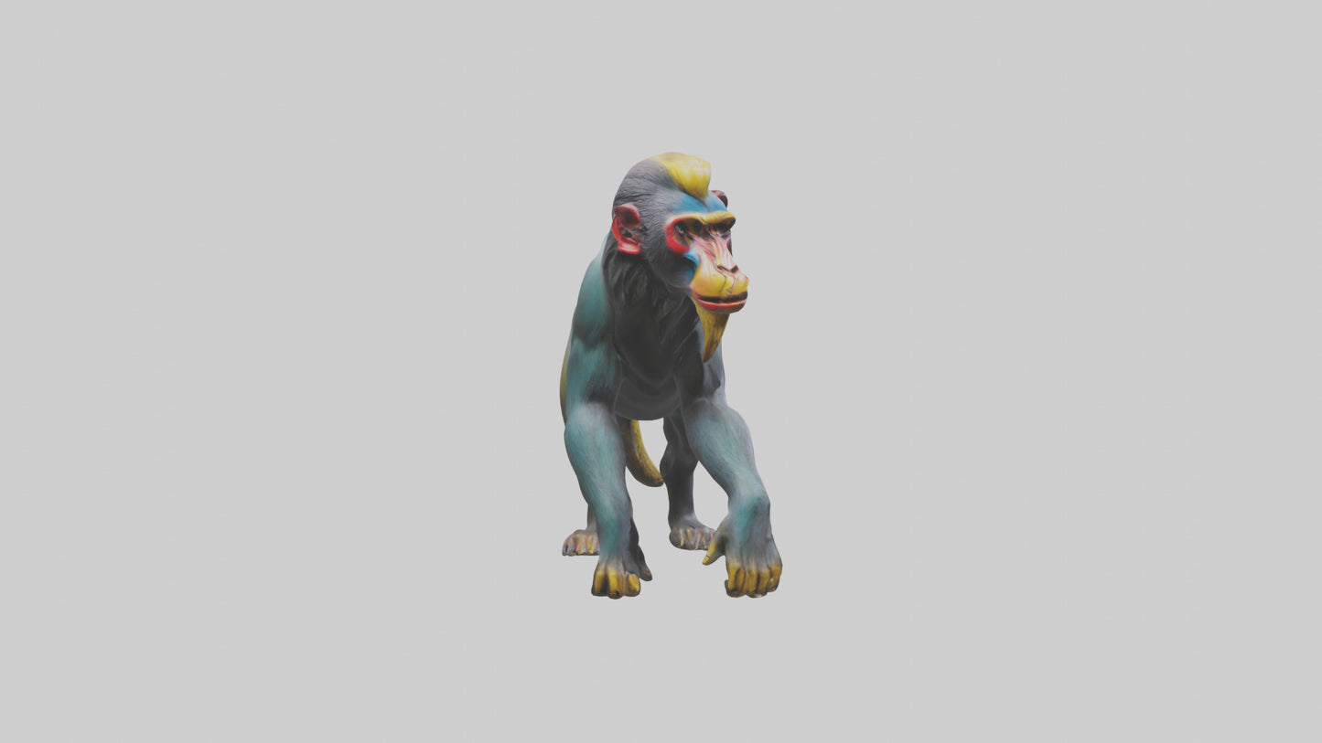 3D model Mandrill statue model VR / AR / low-poly