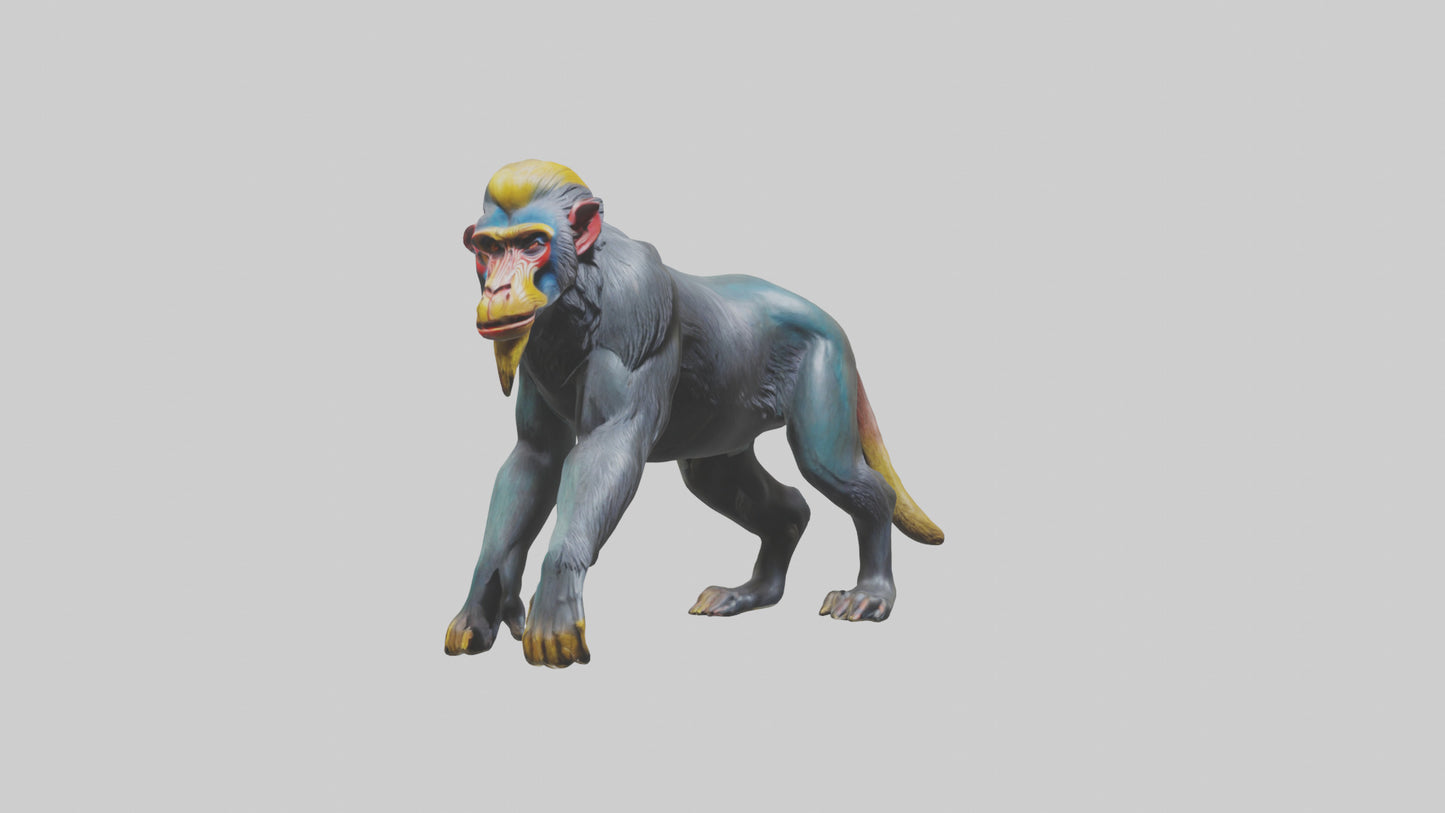 3D model Mandrill statue model VR / AR / low-poly