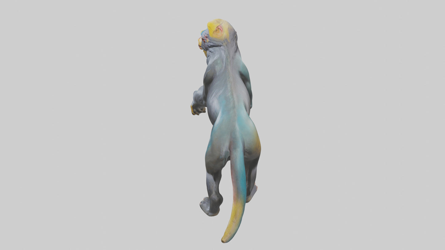 3D model Mandrill statue model VR / AR / low-poly