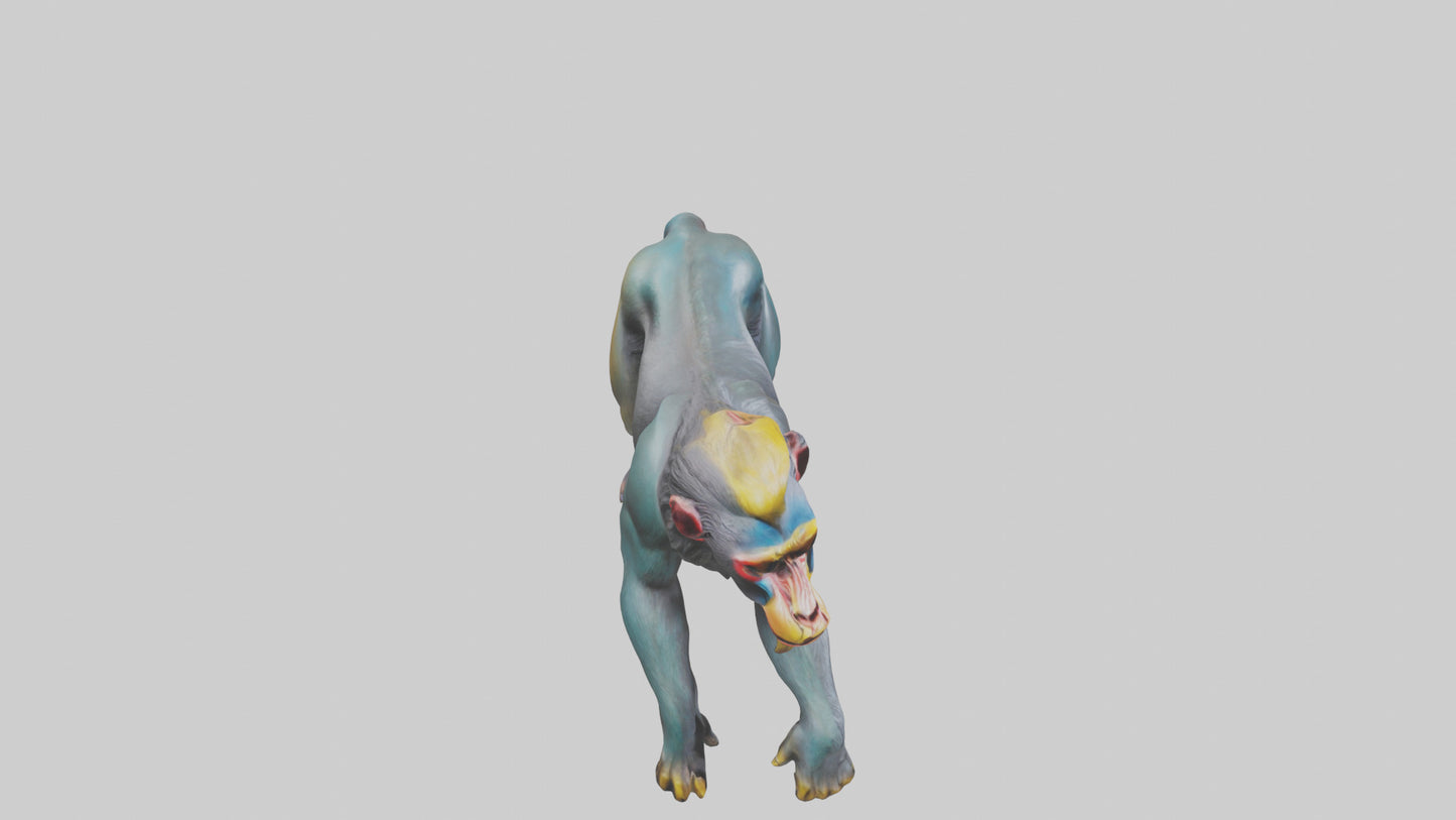 3D model Mandrill statue model VR / AR / low-poly