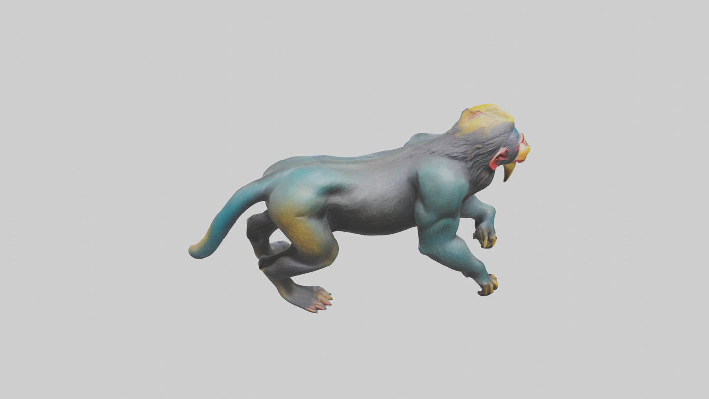 3D model Mandrill statue model VR / AR / low-poly
