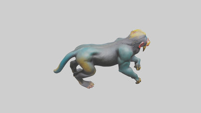 3D model Mandrill statue model VR / AR / low-poly