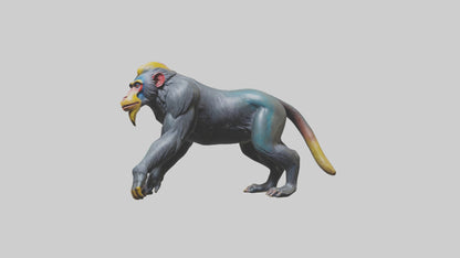 3D model Mandrill statue model VR / AR / low-poly