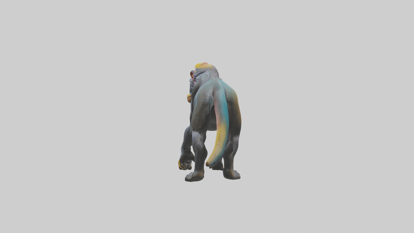 3D model Mandrill statue model VR / AR / low-poly