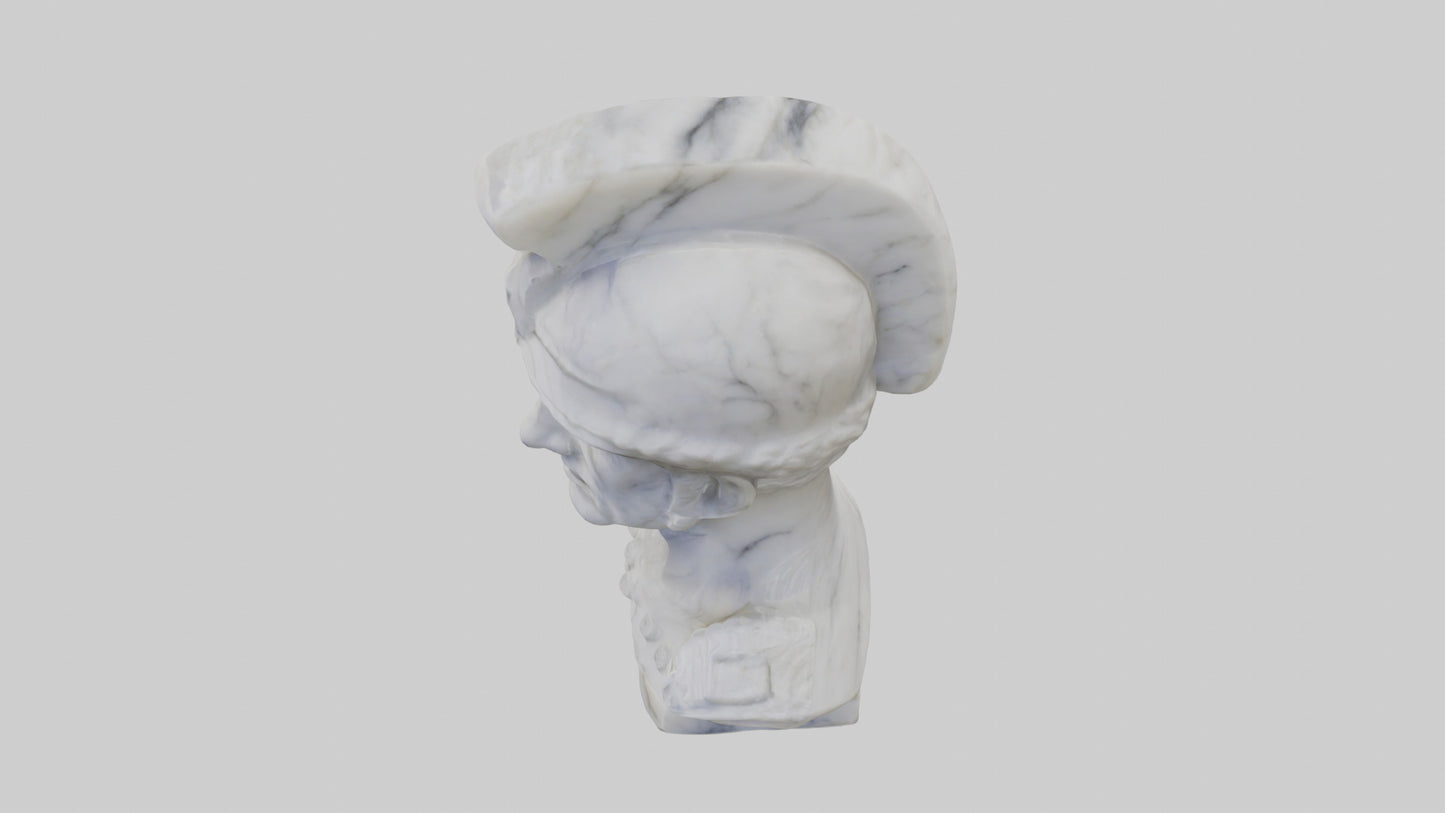 3D model Marble Soldier bust model VR / AR / low-poly