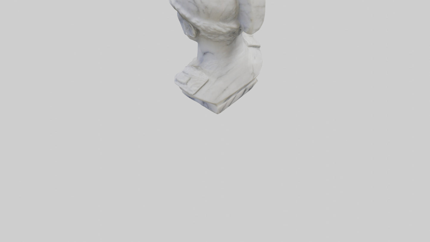 3D model Marble Soldier bust model VR / AR / low-poly