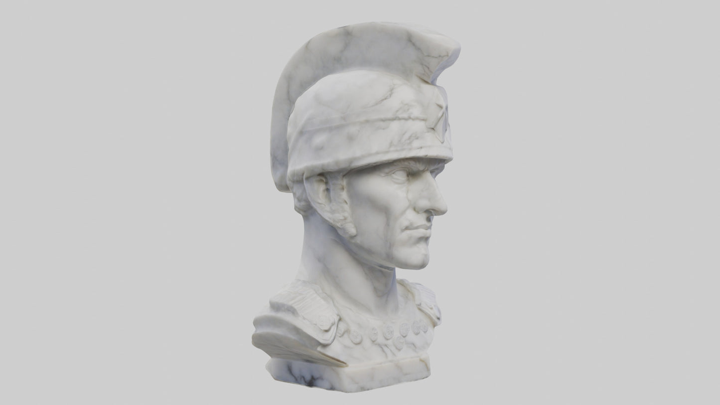 3D model Marble Soldier bust model VR / AR / low-poly