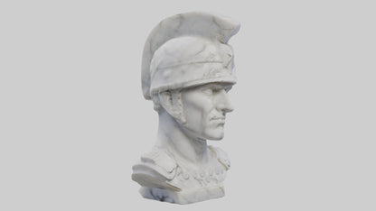3D model Marble Soldier bust model VR / AR / low-poly