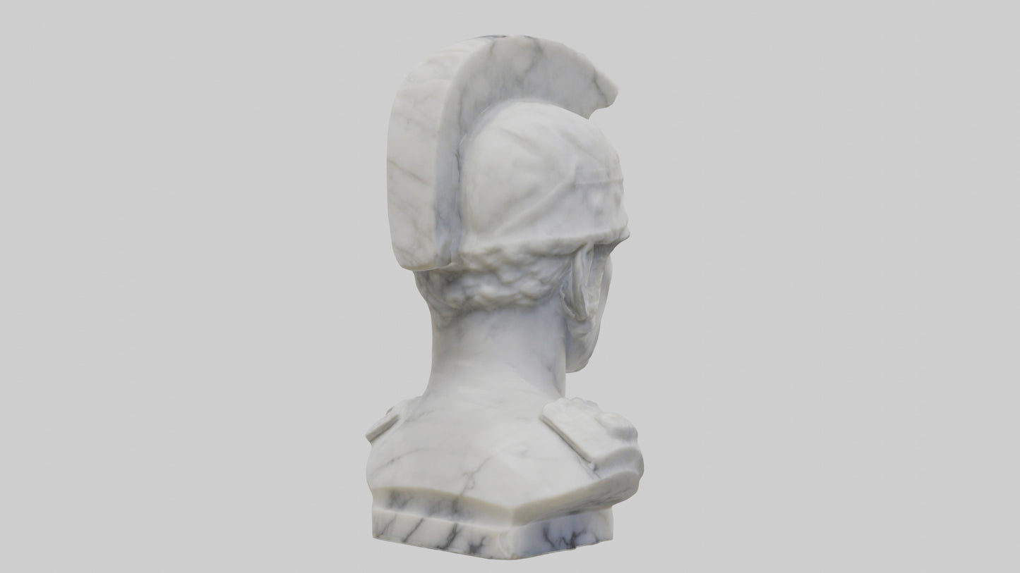 3D model Marble Soldier bust model VR / AR / low-poly
