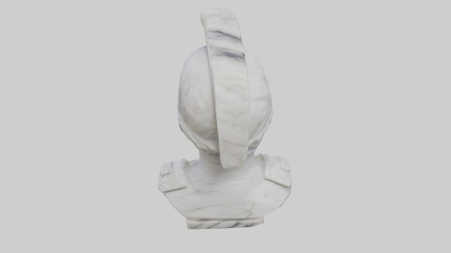 3D model Marble Soldier bust model VR / AR / low-poly