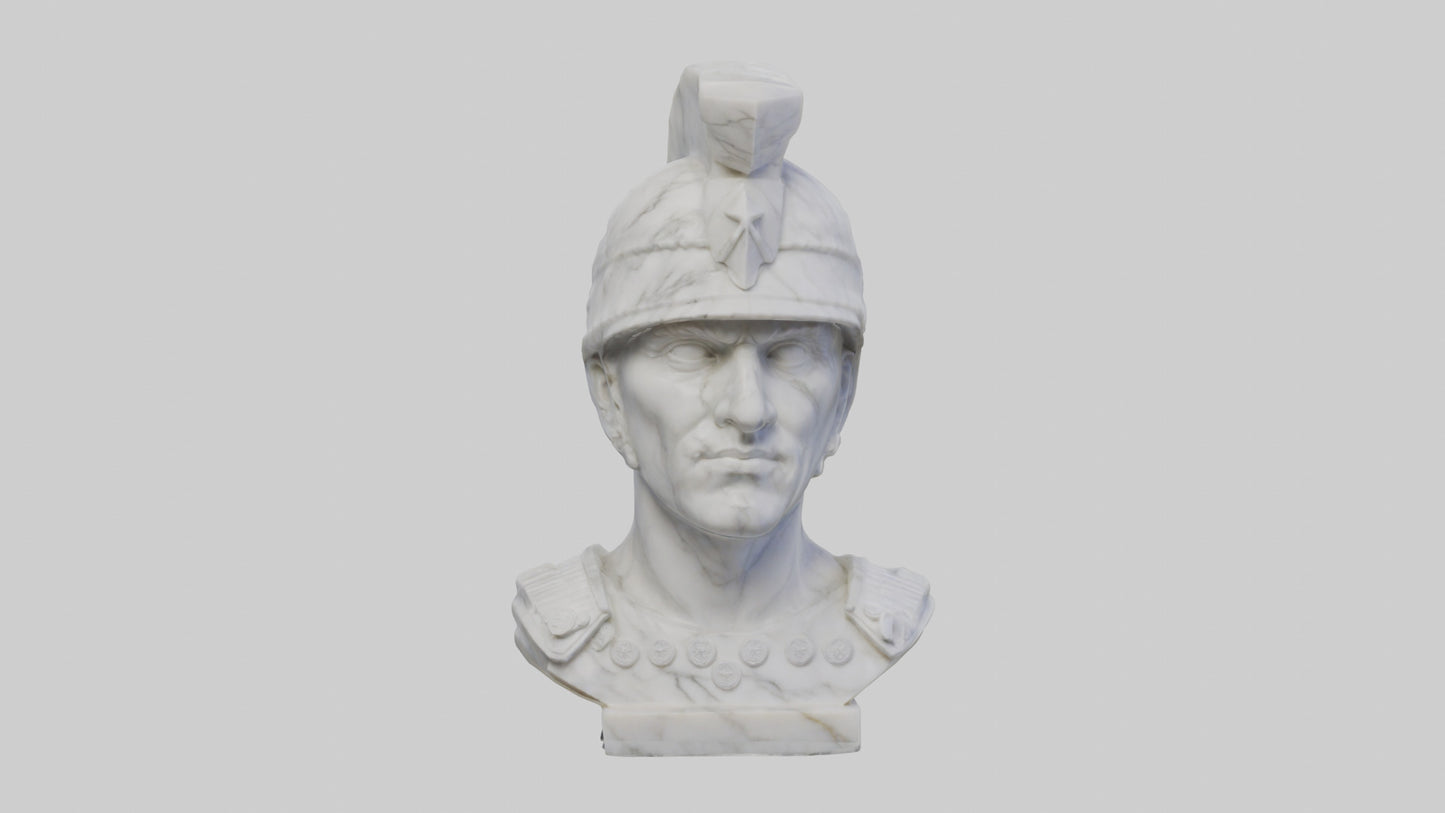 3D model Marble Soldier bust model VR / AR / low-poly