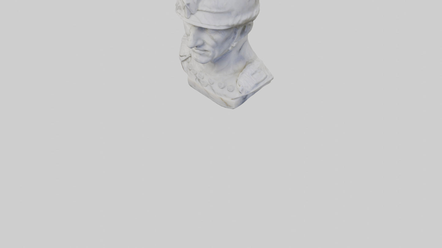 3D model Marble Soldier bust model VR / AR / low-poly