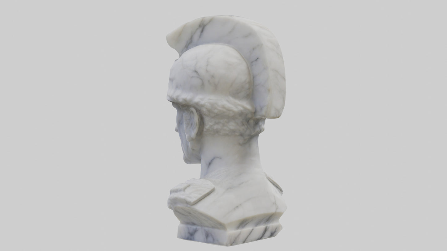 3D model Marble Soldier bust model VR / AR / low-poly
