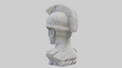 3D model Marble Soldier bust model VR / AR / low-poly