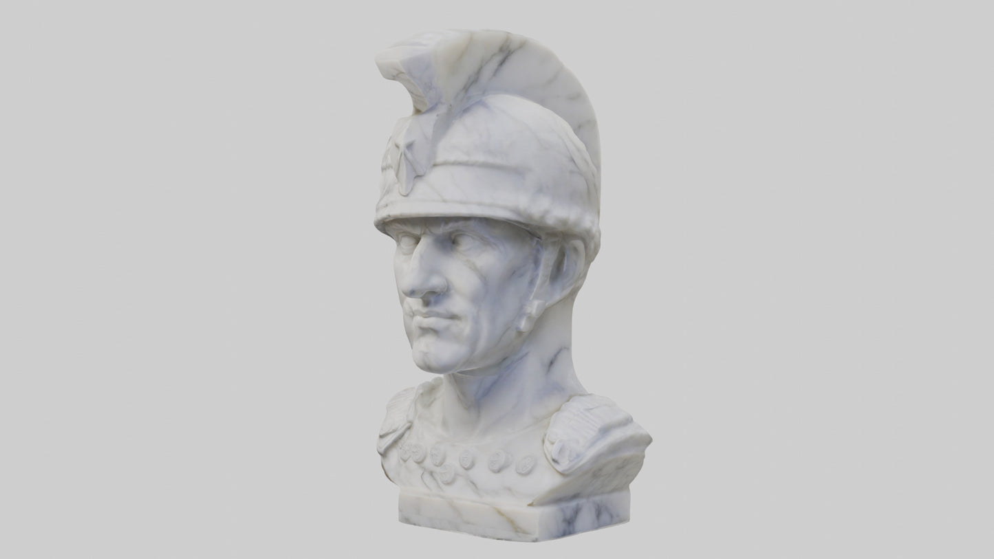 3D model Marble Soldier bust model VR / AR / low-poly