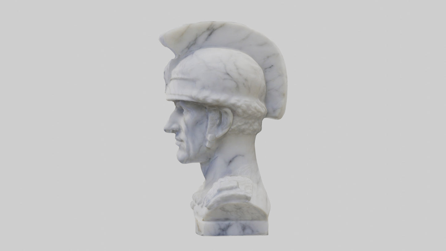 3D model Marble Soldier bust model VR / AR / low-poly