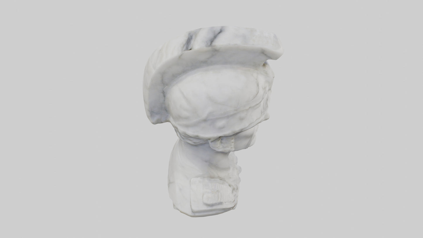 3D model Marble Soldier bust model VR / AR / low-poly