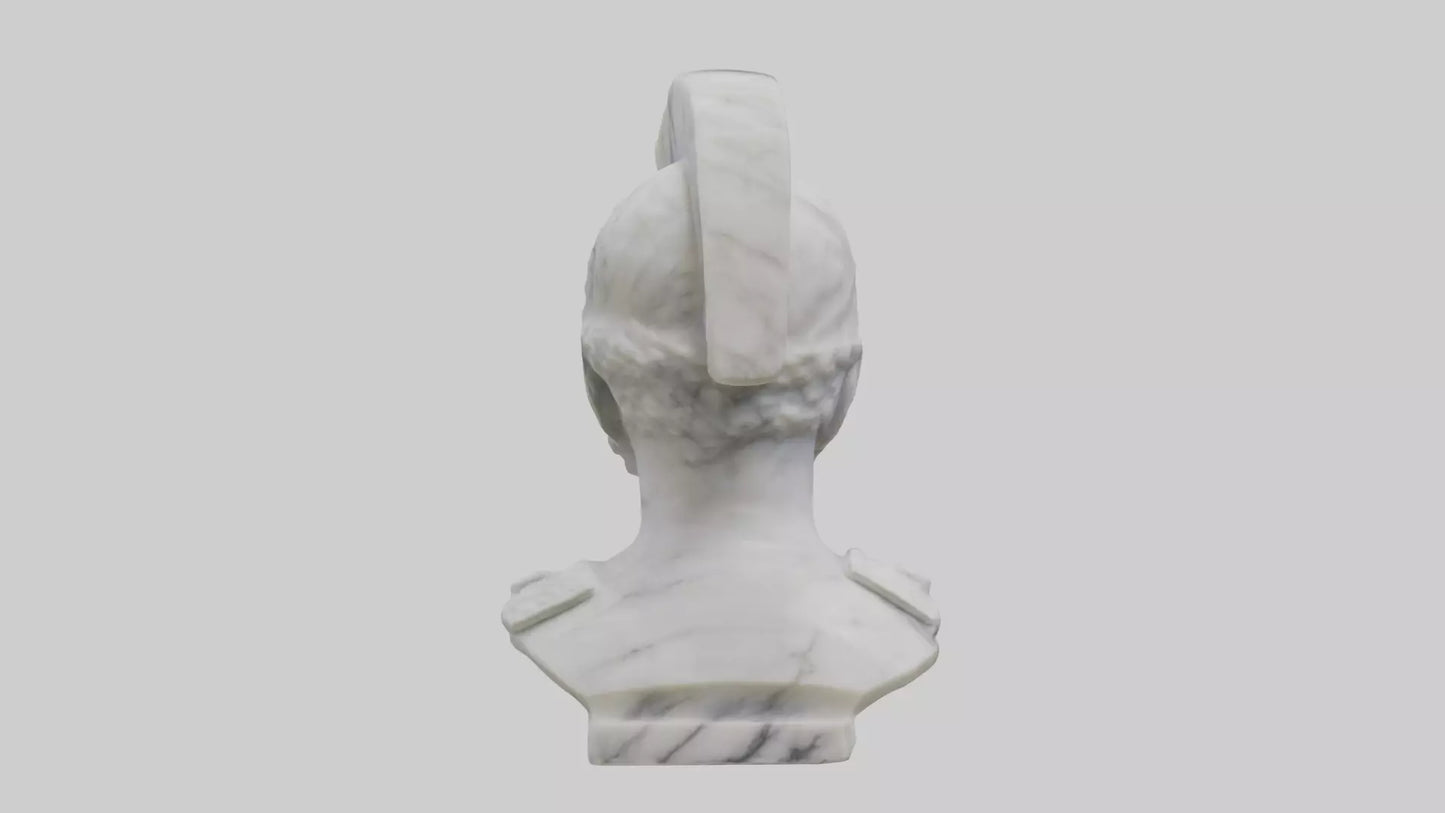 3D model Marble Soldier bust model VR / AR / low-poly