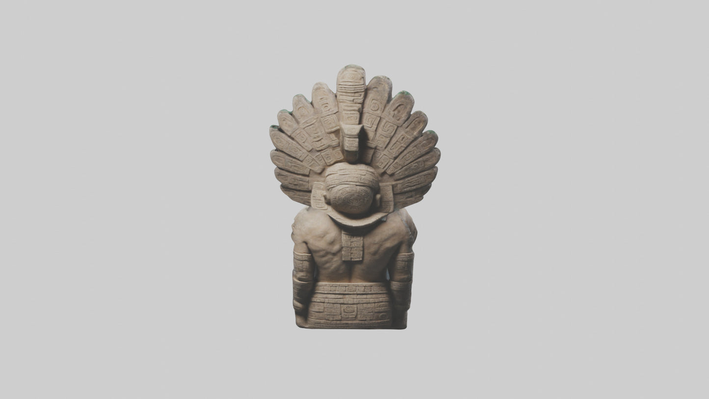 Mayan Priest statue model VR / AR / low-poly