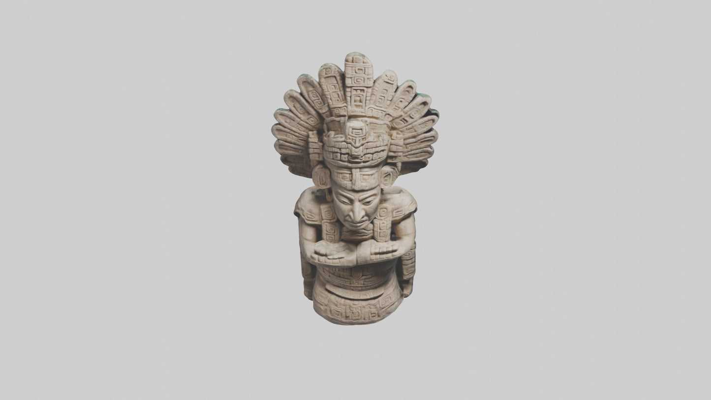 Mayan Priest statue model VR / AR / low-poly