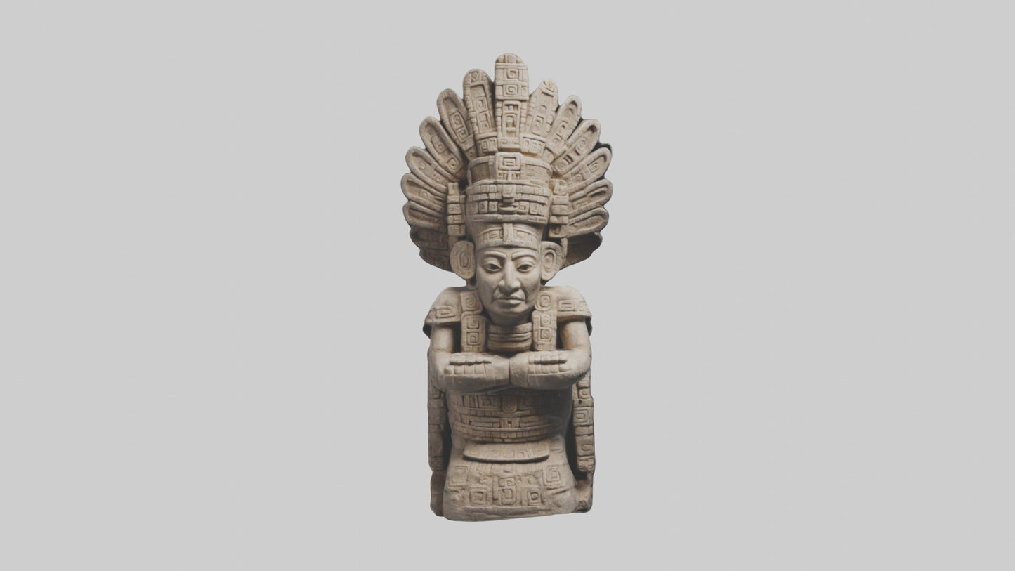 Mayan Priest statue model VR / AR / low-poly