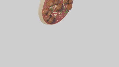 3D model Meatball platter model VR / AR / low-poly