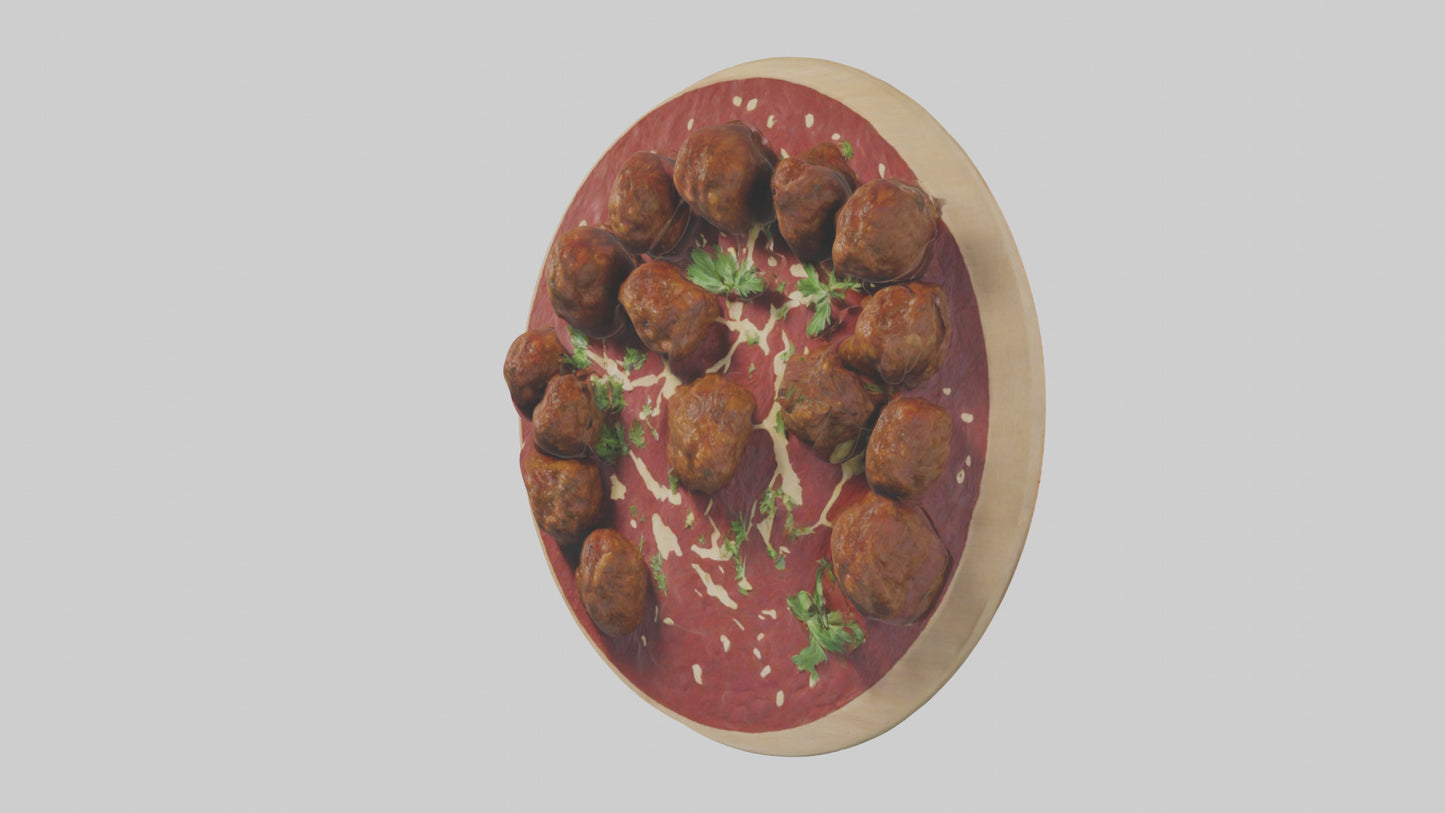 3D model Meatball platter model VR / AR / low-poly