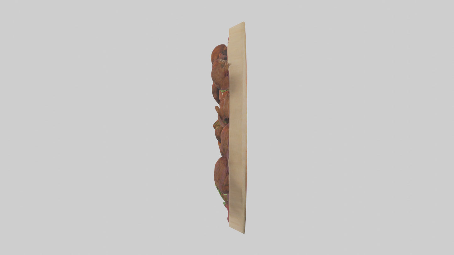 3D model Meatball platter model VR / AR / low-poly