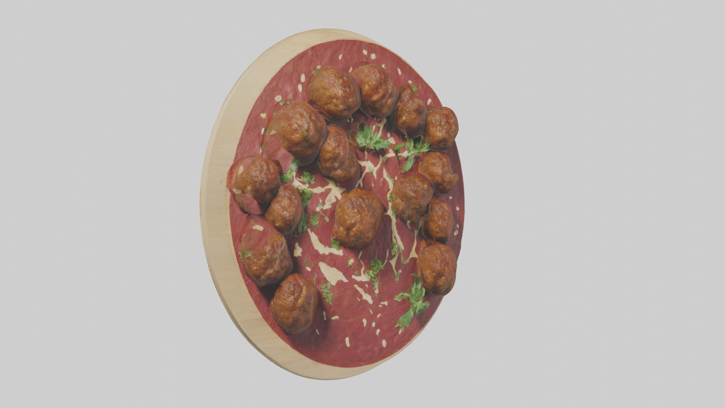 3D model Meatball platter model VR / AR / low-poly
