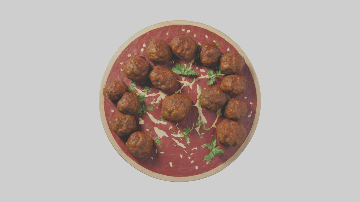 3D model Meatball platter model VR / AR / low-poly