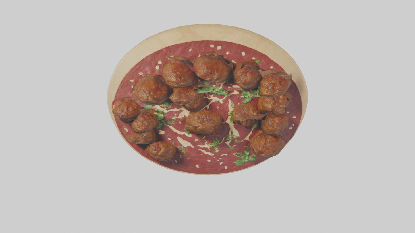 3D model Meatball platter model VR / AR / low-poly