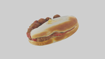 3D model Meatball sandwich model VR / AR / low-poly