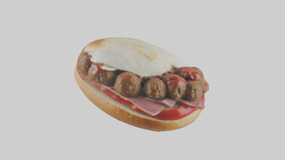 3D model Meatball sandwich model VR / AR / low-poly