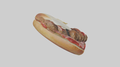 3D model Meatball sandwich model VR / AR / low-poly