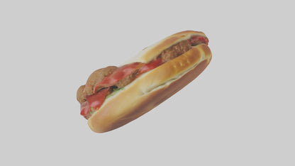 3D model Meatball sandwich model VR / AR / low-poly