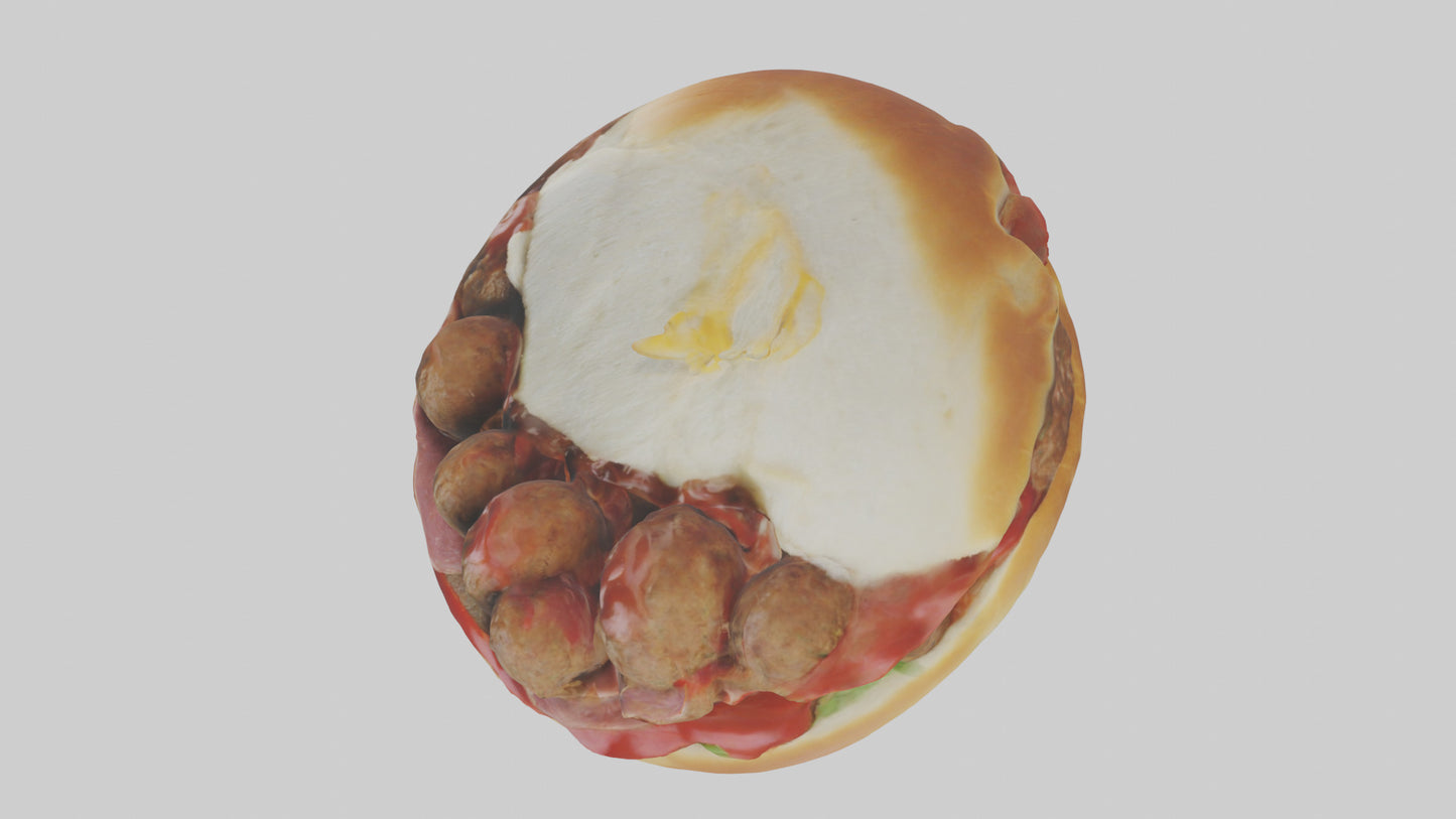 3D model Meatball sandwich model VR / AR / low-poly