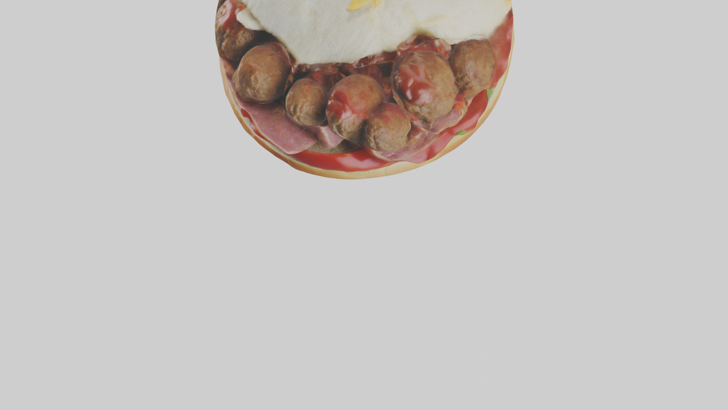 3D model Meatball sandwich model VR / AR / low-poly
