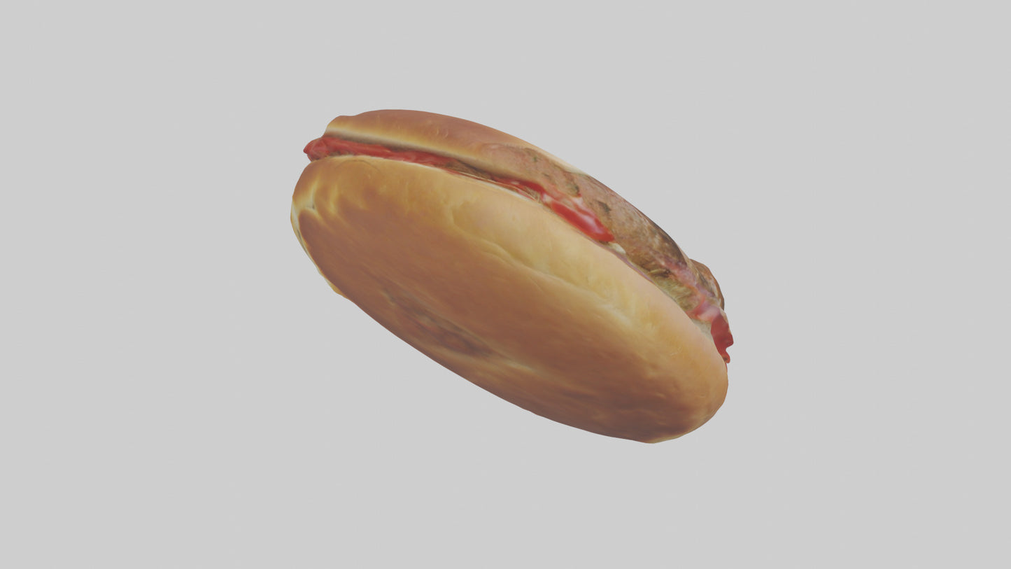 3D model Meatball sandwich model VR / AR / low-poly