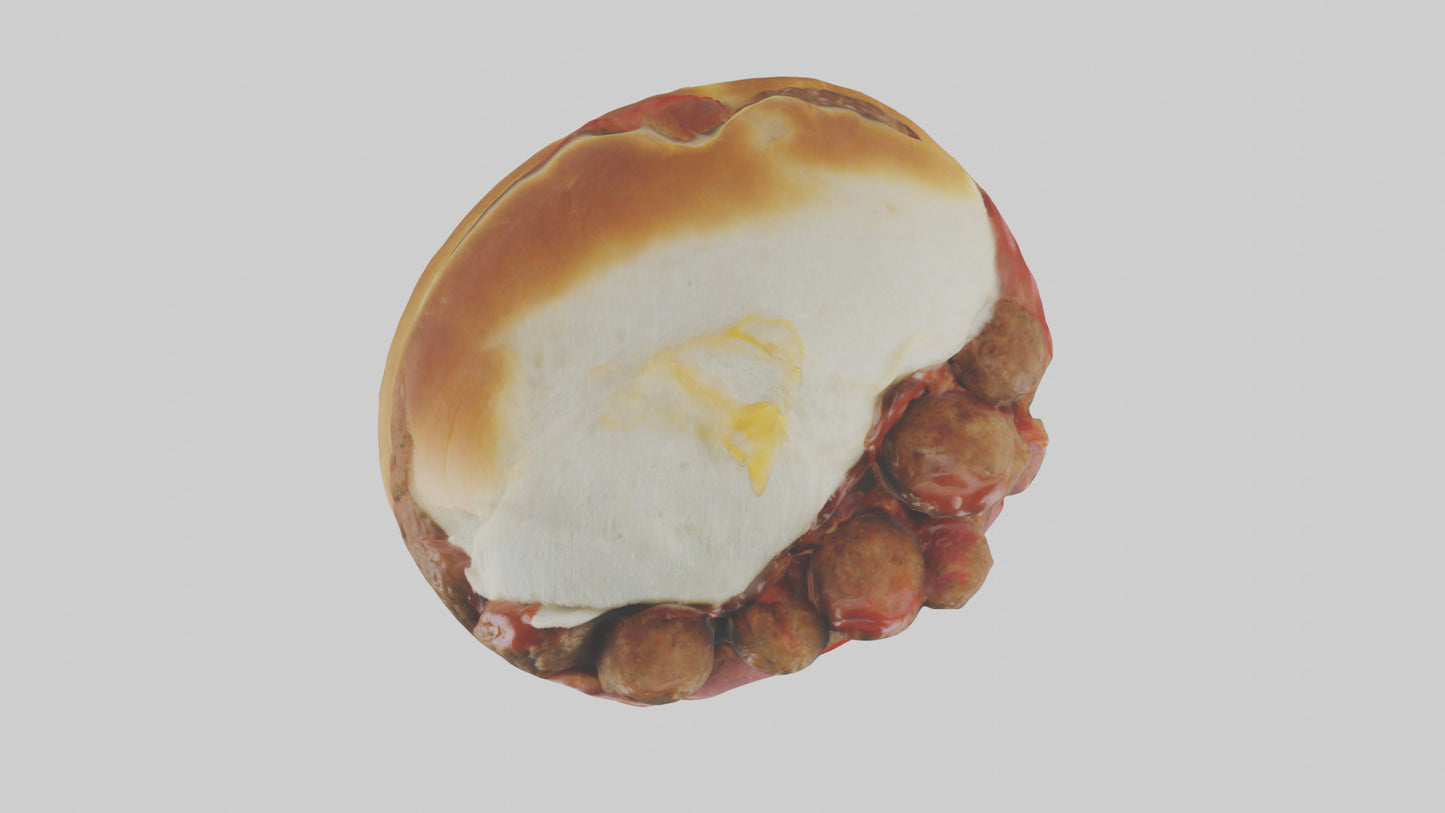 3D model Meatball sandwich model VR / AR / low-poly