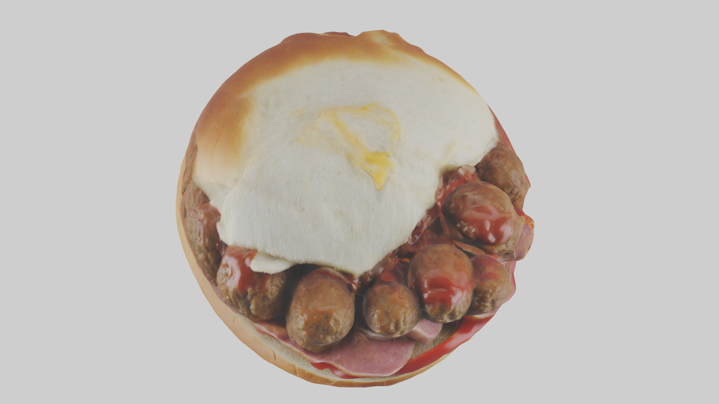 3D model Meatball sandwich model VR / AR / low-poly
