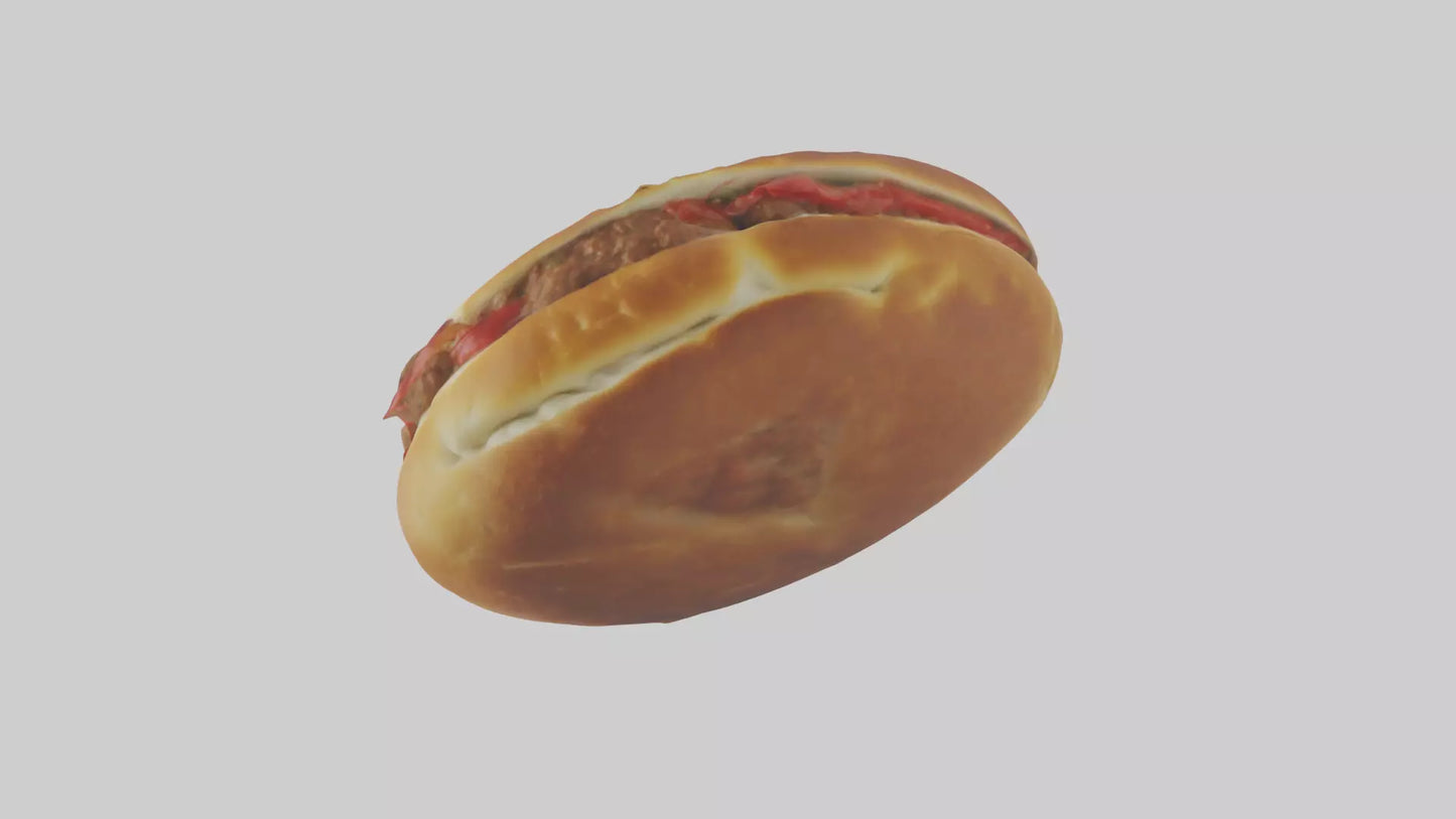 3D model Meatball sandwich model VR / AR / low-poly