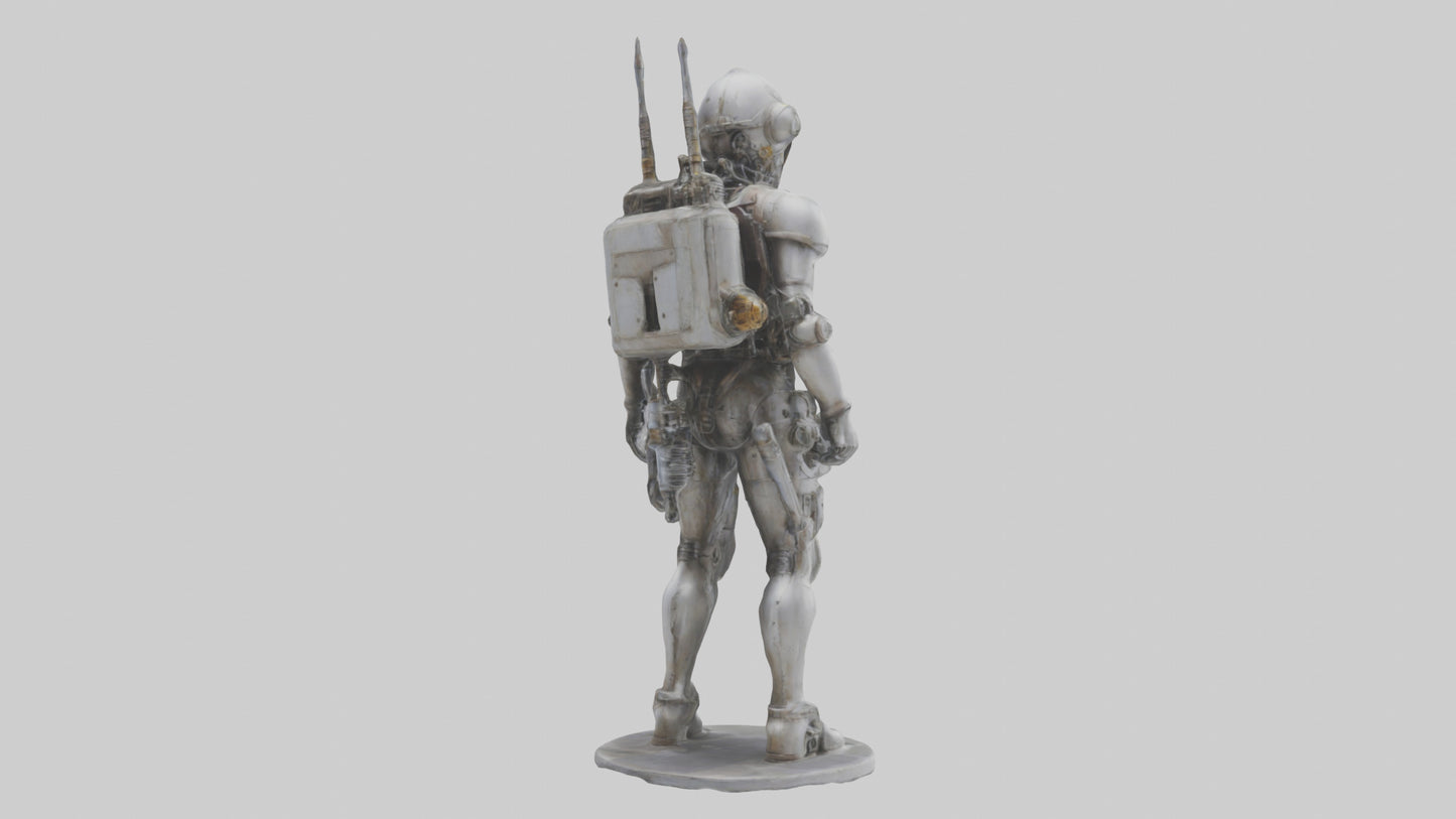 3D model Mechanical Explorer statue model VR / AR / low-poly