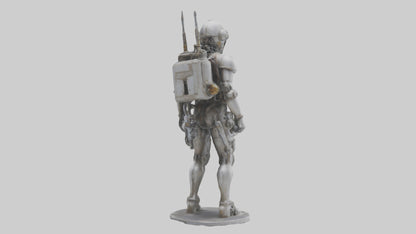 3D model Mechanical Explorer statue model VR / AR / low-poly