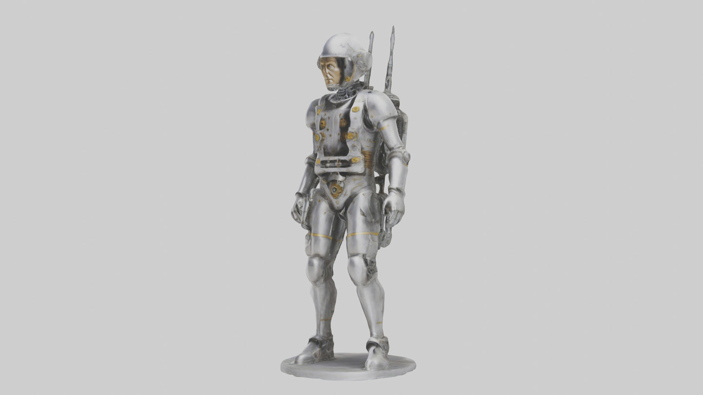 3D model Mechanical Explorer statue model VR / AR / low-poly