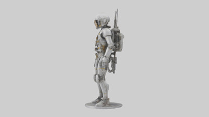 3D model Mechanical Explorer statue model VR / AR / low-poly