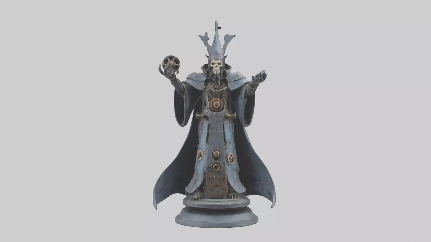 3D model Mechanical Sorcerer statue model VR / AR / low-poly